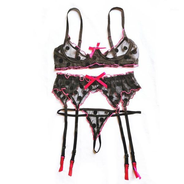 bras sets french red gauze mesh bow flocking underwire push up bra and panty with garter transparent women lingerie set1, Red;black
bras sets french red gauze mesh bow flocking underwire push up bra and panty with garter transparent women lingerie set1, Red;black