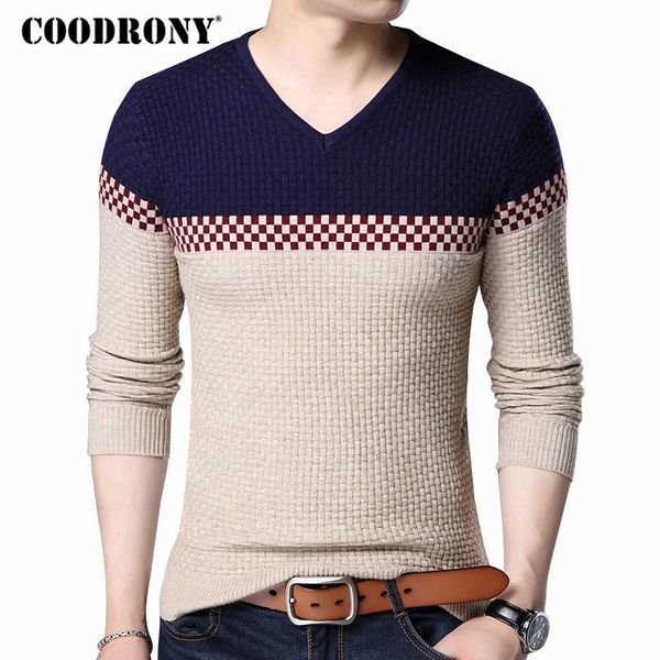 coodrony autumn winter warm wool sweaters casual hit color patchwork v-neck pullover men brand slim fit cotton sweater 7155 201117, White;black
coodrony autumn winter warm wool sweaters casual hit color patchwork v-neck pullover men brand slim fit cotton sweater 7155 201117, White;black
