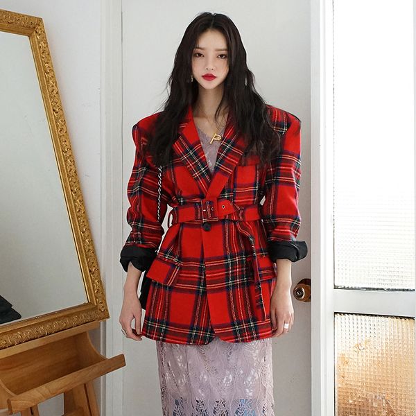 2021 new vintage double breasted office ladies plaid blazer with belt long sleeve suit coat jacket women blazers female 35u9, White;black
2021 new vintage double breasted office ladies plaid blazer with belt long sleeve suit coat jacket women blazers female 35u9, White;black