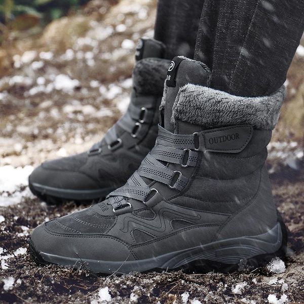 enplei winter warm boots man outdoor high-plush fur snow boot for male round toe anti-skid work shoes desert boot size 39-45, Black 
enplei winter warm boots man outdoor high-plush fur snow boot for male round toe anti-skid work shoes desert boot size 39-45, Black