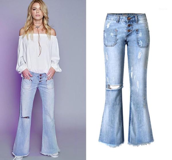 vintage low waist slim butt-lifting ripped boot cut wide leg flare women's jeans1, Blue
vintage low waist slim butt-lifting ripped boot cut wide leg flare women's jeans1, Blue
