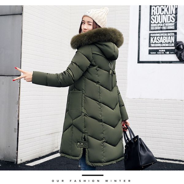 winter hair collar medium length down women slim over the knee cotton padded temperament big size jacket, Black
winter hair collar medium length down women slim over the knee cotton padded temperament big size jacket, Black