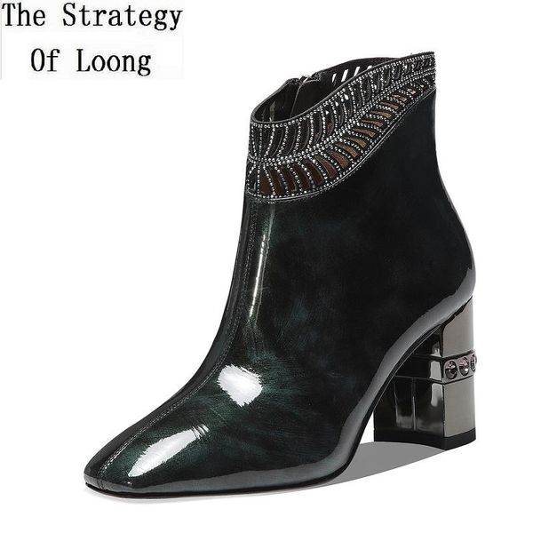 winter new bling crystal thick high heels square toe plush inside cow patent leather women short ankle fashion boots 20200818, Black
winter new bling crystal thick high heels square toe plush inside cow patent leather women short ankle fashion boots 20200818, Black