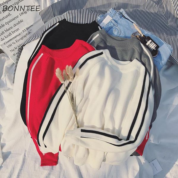 pullovers men sweaters knitted retro striped casual harajuku streetwear hip hop loose all-match fashion simple vintage male, White;black
pullovers men sweaters knitted retro striped casual harajuku streetwear hip hop loose all-match fashion simple vintage male, White;black