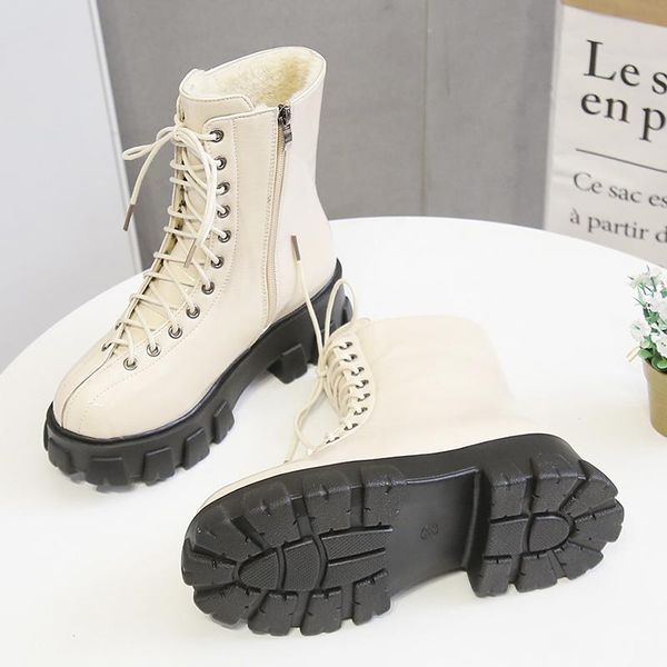boots women's patent leather warm plush motorcycle autumn winter fashion thick platform lace up ankle female shoes, Black
boots women's patent leather warm plush motorcycle autumn winter fashion thick platform lace up ankle female shoes, Black