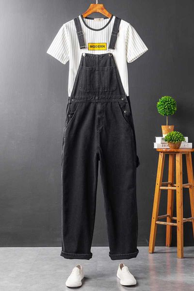 men's pants straight denim overalls korean style loose one-piece suspenders men, Black
men's pants straight denim overalls korean style loose one-piece suspenders men, Black