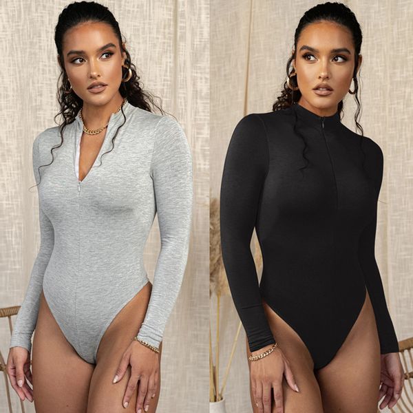 2021 new product bottoming shirt women's spring solid color casual long-sleeved zipper half-high collar bodysuit, Black;white
2021 new product bottoming shirt women's spring solid color casual long-sleeved zipper half-high collar bodysuit, Black;white