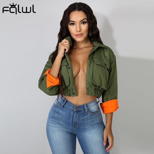 fqlwl streetwear harajuku coat and jacket women 2020 winter fall pocket bomber short jacket female black cropped ladies, Black;brown
fqlwl streetwear harajuku coat and jacket women 2020 winter fall pocket bomber short jacket female black cropped ladies, Black;brown