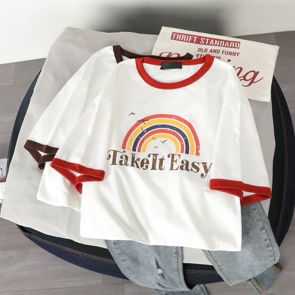 2020 summer new korean version white rainbow cotton short sleeve t-shirt women's fashion net red loose half sleeve dress dressdressd
2020 summer new korean version white rainbow cotton short sleeve t-shirt women's fashion net red loose half sleeve dress dressdressd