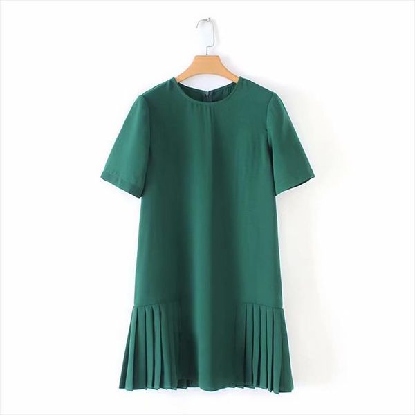 basic cute pleated dress women short sleeve back zipper dresses women chic casual dresses female o neck solid straight vestidos, Black;gray
basic cute pleated dress women short sleeve back zipper dresses women chic casual dresses female o neck solid straight vestidos, Black;gray