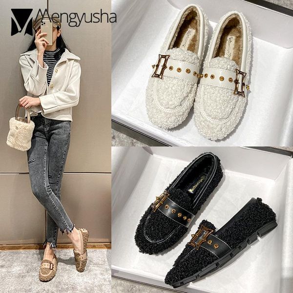 pointed rivets decoration fur flats women cotton moccasins 41-44 big size lamb fur loafers ladies winter cozy plush mules shoes, Black
pointed rivets decoration fur flats women cotton moccasins 41-44 big size lamb fur loafers ladies winter cozy plush mules shoes, Black