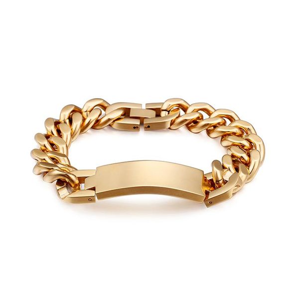 82g fashion mens gold stainless steel cuban chain bracelet 15mm 8.66''(22cm) selling, Black
82g fashion mens gold stainless steel cuban chain bracelet 15mm 8.66''(22cm) selling, Black