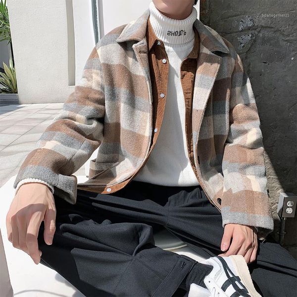 men's wool & blends legible winter jacket men plaid jackets mens turndown collar coats male korean casual coat men1, Black
men's wool & blends legible winter jacket men plaid jackets mens turndown collar coats male korean casual coat men1, Black