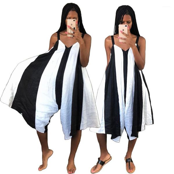 jumpsuits sleeveless deep v neck striped panelled loose rompers fashion casual female clothing summer designer women, Black;white
jumpsuits sleeveless deep v neck striped panelled loose rompers fashion casual female clothing summer designer women, Black;white