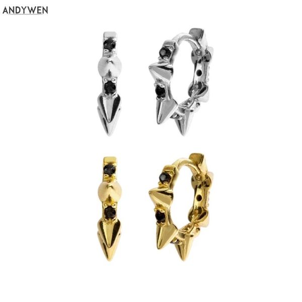 andywen 925 sterling silver 8.5mm spike huggies black zircon cz crystal hoops circle round ring rock punk women earrings jewelry, Golden;silver
andywen 925 sterling silver 8.5mm spike huggies black zircon cz crystal hoops circle round ring rock punk women earrings jewelry, Golden;silver