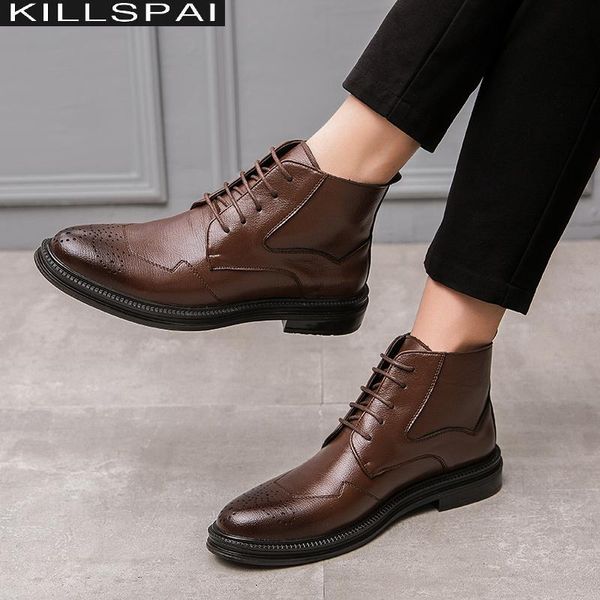 autumn high mens martin boots brogue england style solid boots lace up flock rubber winter high men's ankle shoes, Black
autumn high mens martin boots brogue england style solid boots lace up flock rubber winter high men's ankle shoes, Black