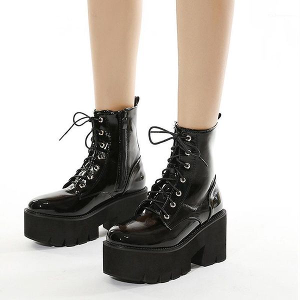boots women platform ankle ladies patent leather chunky pump female high heels women's lace up woman gothic punk shoes plus size1, Black
boots women platform ankle ladies patent leather chunky pump female high heels women's lace up woman gothic punk shoes plus size1, Black