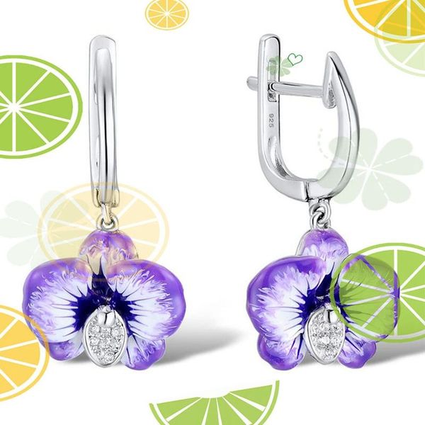classic cute flower petal handmade enamel dangle earrings for women dark purple zircon leaf pendant earrings vintage jewelry, Silver
classic cute flower petal handmade enamel dangle earrings for women dark purple zircon leaf pendant earrings vintage jewelry, Silver