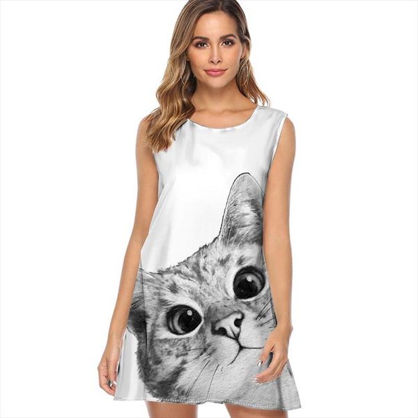 cute cat print summer dress 2021 new fashion women casual loose a line chiffon dress boho style mini beach dresses, Black;gray
cute cat print summer dress 2021 new fashion women casual loose a line chiffon dress boho style mini beach dresses, Black;gray