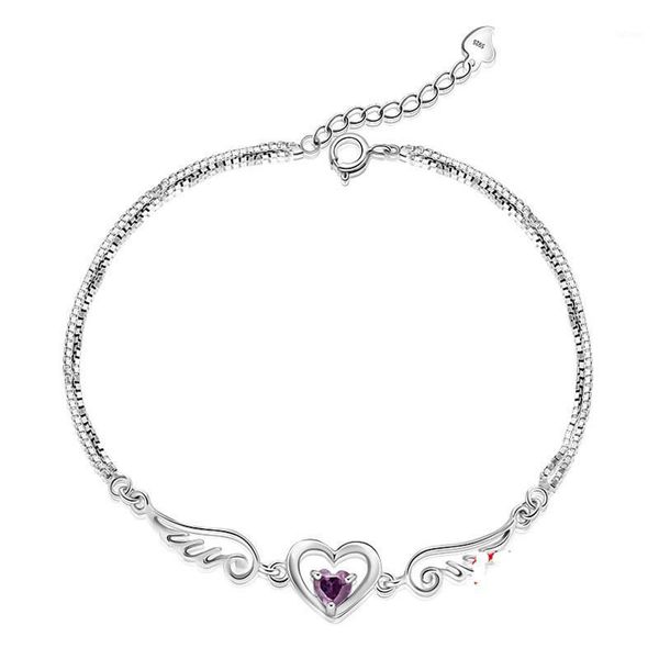 d08 fashion angel lovers 925 silver bracelet women's hand jewelry love shape purple white crystal setting1, Golden;silver
d08 fashion angel lovers 925 silver bracelet women's hand jewelry love shape purple white crystal setting1, Golden;silver