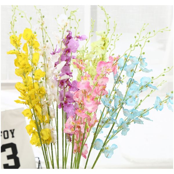 искусственные цветы орхидеи 5 филиал высококачественные шелковые oncidium hybridum танцуя кукла орхидея для домашнего свадебного сада декор 
искусственные цветы орхидеи 5 филиал высококачественные шелковые oncidium hybridum танцуя кукла орхидея для домашнего свадебного сада декор