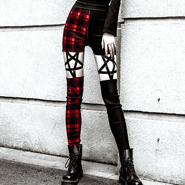 2021 gothic red plaid pentagram pants high waist hollow out pentagram leggings elastic waist pencil pants skinny leggings punk, Black;white
2021 gothic red plaid pentagram pants high waist hollow out pentagram leggings elastic waist pencil pants skinny leggings punk, Black;white