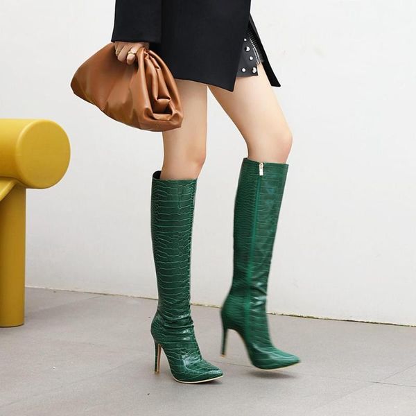 aliona shoo snake embossed pu leather thin high heel women winter boots pointed toe black fashion long boots botines de mujer 48
aliona shoo snake embossed pu leather thin high heel women winter boots pointed toe black fashion long boots botines de mujer 48