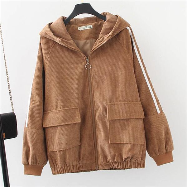 4 colors corduroy jackets women spring outerwear plus size 3 4 5 6 xl casual pockets striped hooded loose jacket coat lp450, Black;brown
4 colors corduroy jackets women spring outerwear plus size 3 4 5 6 xl casual pockets striped hooded loose jacket coat lp450, Black;brown