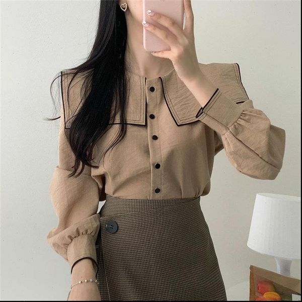 khaki color hit leisure girls loose elegance shirts streetwear casual chic all match women vestido robe mujer, White
khaki color hit leisure girls loose elegance shirts streetwear casual chic all match women vestido robe mujer, White