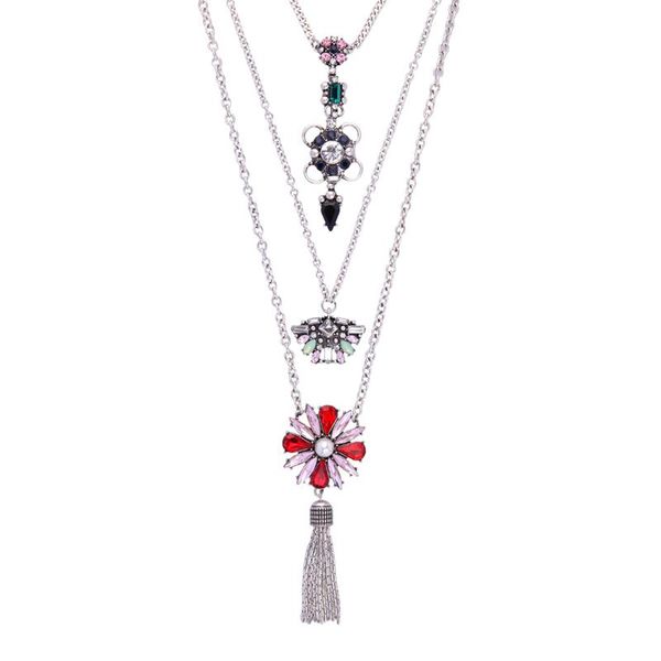 pendant necklaces silver color chain layered flower tassel necklace statement women big fashion jewelry
pendant necklaces silver color chain layered flower tassel necklace statement women big fashion jewelry