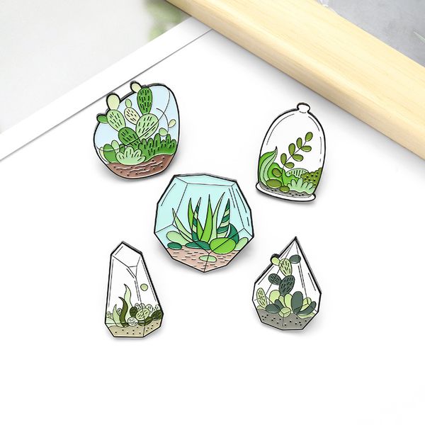 green plant brooches grass aloe cactus badges fish tank bottle jar creative enamel pins fashion accessories festival gifts for friends, Gray
green plant brooches grass aloe cactus badges fish tank bottle jar creative enamel pins fashion accessories festival gifts for friends, Gray