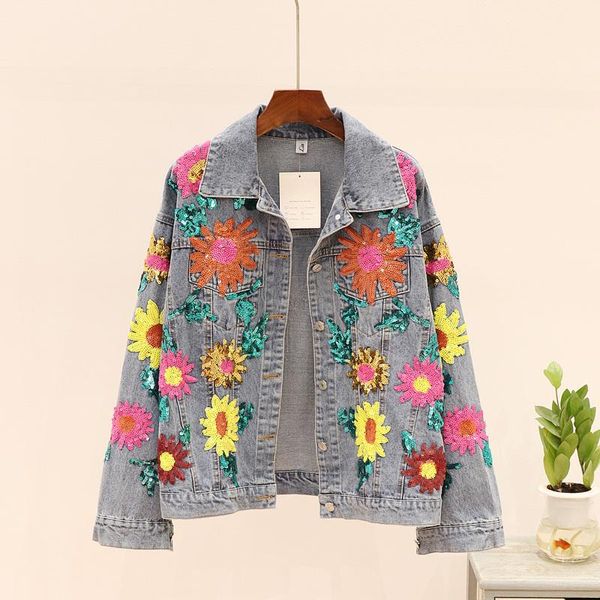 sequin flower denim jacket women coat spring autumn new fashion big size loose basic outerwear women casual jeans jacket female, Black;brown
sequin flower denim jacket women coat spring autumn new fashion big size loose basic outerwear women casual jeans jacket female, Black;brown