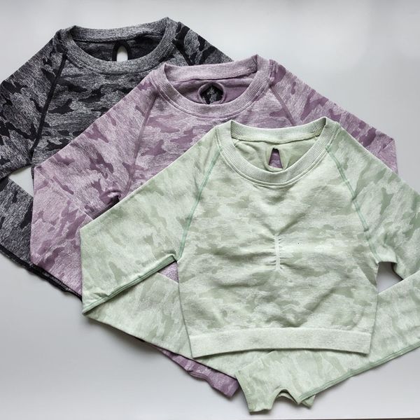 2021 new camo cropped seamless long sleeve sports wear for women gym yoga shirt crop workout 8uqo, Gray
2021 new camo cropped seamless long sleeve sports wear for women gym yoga shirt crop workout 8uqo, Gray