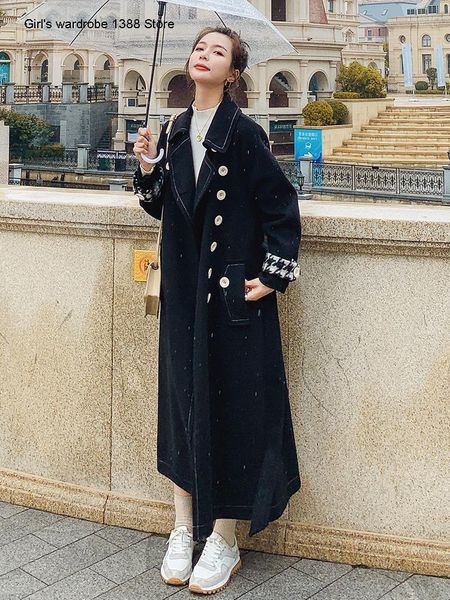 small hepburn woolen coat women's middle and long style new korean loose woolen coat in autumn and winter 20201, Black
small hepburn woolen coat women's middle and long style new korean loose woolen coat in autumn and winter 20201, Black