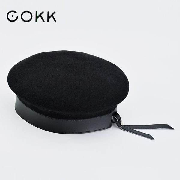 cokk wool beret women's winter hat pu leather brim woolen beret cap painter hat female boina feminina england gorras black retro 201019, Blue;gray
cokk wool beret women's winter hat pu leather brim woolen beret cap painter hat female boina feminina england gorras black retro 201019, Blue;gray