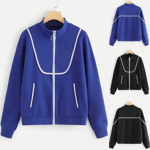 ladies casual jacket sports jacket women's casual long sleeve collision strip long sleeve pure outwear y730, Black;brown
ladies casual jacket sports jacket women's casual long sleeve collision strip long sleeve pure outwear y730, Black;brown