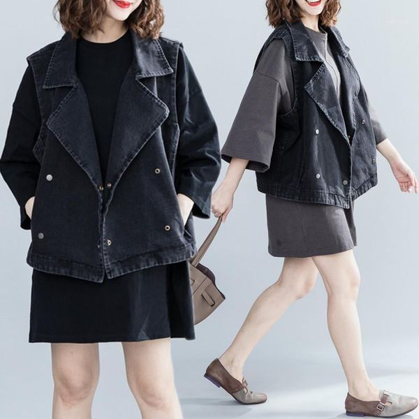 big size 4xl 2019 spring summer women fashion denim jean outerwear ladies female plus large loose cardigans tank vest coat1, Black;white
big size 4xl 2019 spring summer women fashion denim jean outerwear ladies female plus large loose cardigans tank vest coat1, Black;white