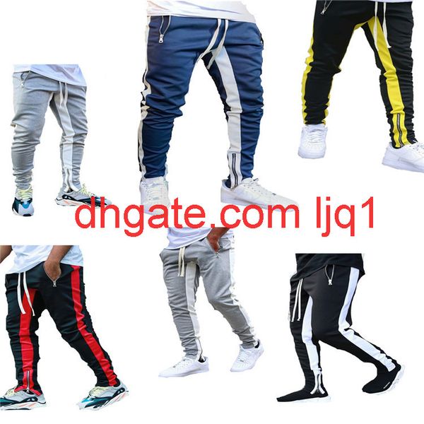 new style pants leg zipper cotton spring autumn color matching casual men's sports pants, Black
new style pants leg zipper cotton spring autumn color matching casual men's sports pants, Black
