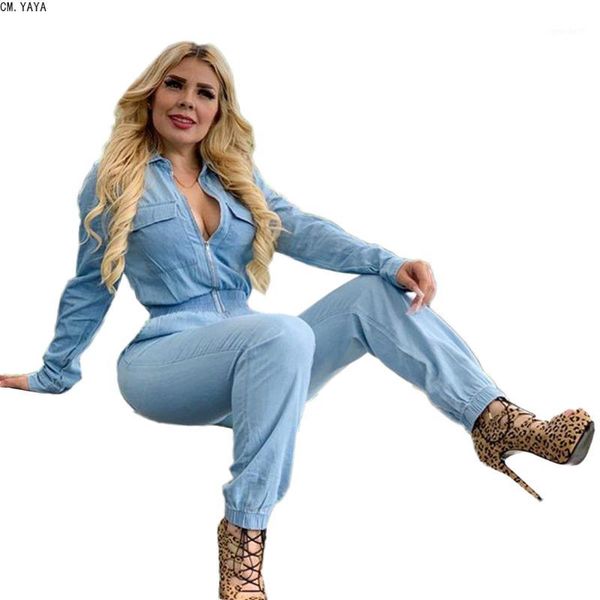 women's jumpsuits & rompers cm.yaya 2021 autumn winter women turn-down collar zipper long sleeve with denim outfit casual sporty style, Black;white
women's jumpsuits & rompers cm.yaya 2021 autumn winter women turn-down collar zipper long sleeve with denim outfit casual sporty style, Black;white