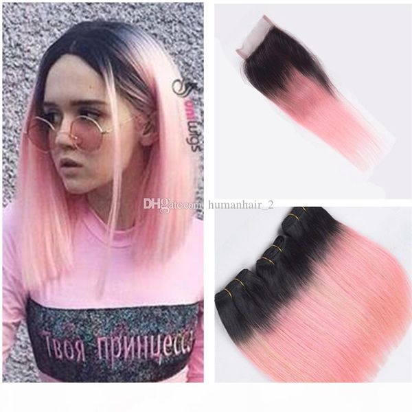 two tone 1b pink ombre straight human hair weaves with lace closure brazilian human virgin hair pink lace frontal with bundles, Black;brown
two tone 1b pink ombre straight human hair weaves with lace closure brazilian human virgin hair pink lace frontal with bundles, Black;brown