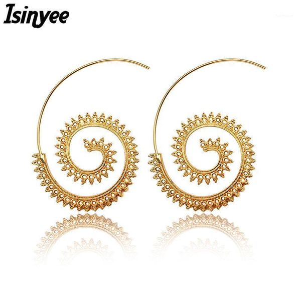 isinyee fashion punk swirl hoop earrings for women small round screw earring antique gold brincos tibetan silver jewelry1, Golden;silver
isinyee fashion punk swirl hoop earrings for women small round screw earring antique gold brincos tibetan silver jewelry1, Golden;silver