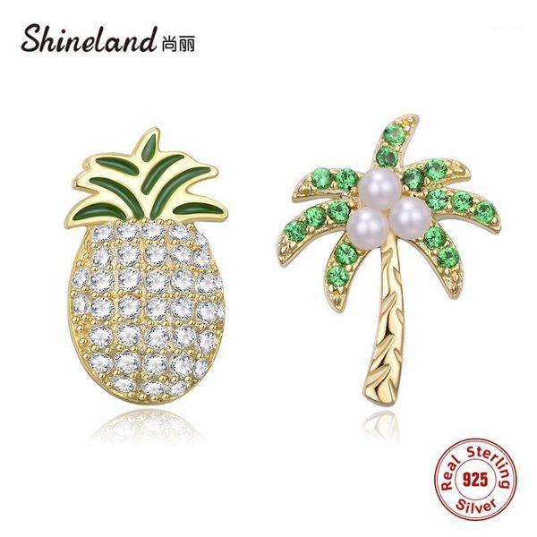 shineland 100% 925 sterling silver jewelry fashion asymmetric fruit pineapple coconut trees pearl stud earrings for girls gift1, Golden;silver
shineland 100% 925 sterling silver jewelry fashion asymmetric fruit pineapple coconut trees pearl stud earrings for girls gift1, Golden;silver