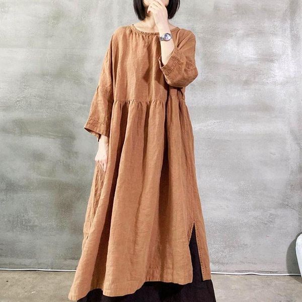 casual dresses johnature cotton linen comfortable o-neck pocket nine point sleeve solid color dress 2021 autumn women loose plus size, Black;gray
casual dresses johnature cotton linen comfortable o-neck pocket nine point sleeve solid color dress 2021 autumn women loose plus size, Black;gray