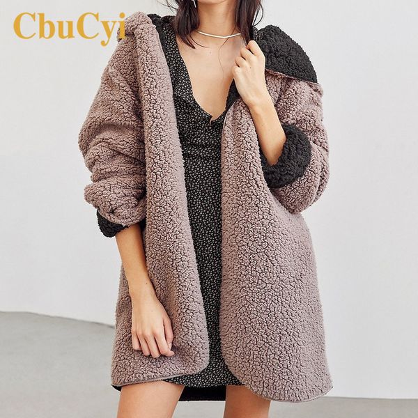 new female hooded two-sided wear warm outerwear women faux wool liner jacket fashion 2020 autumn and winter meidum long coats t200814, Black
new female hooded two-sided wear warm outerwear women faux wool liner jacket fashion 2020 autumn and winter meidum long coats t200814, Black