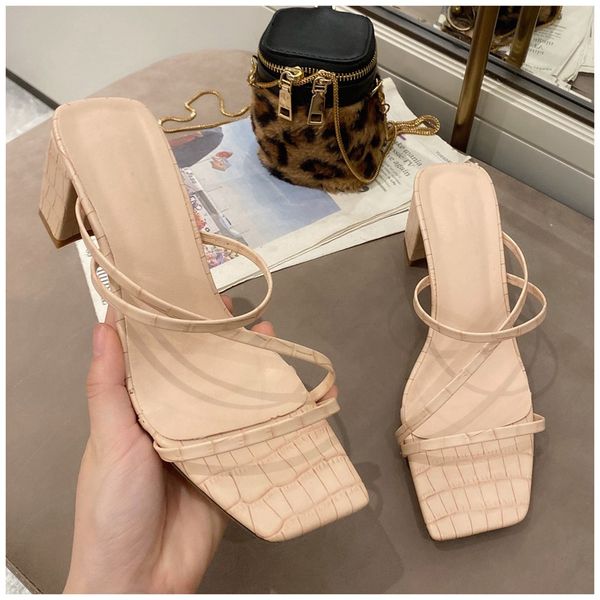 dress shoes summer outdoor sandal high square heel flip flop ladies women slipper elegant, Black
dress shoes summer outdoor sandal high square heel flip flop ladies women slipper elegant, Black