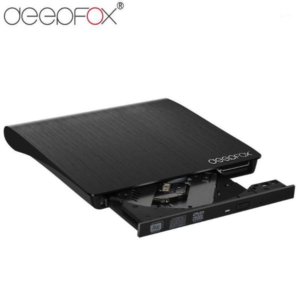 

deepfox usb2.0 portable external slim dvd/cd rw burner recorder optical drive cd dvd rom writer support windows101