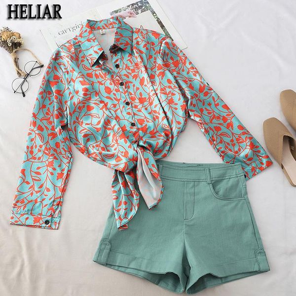 heliar two-piece sets office lady women autumn irregular lapel print long sleeve shirt add high waist wide leg denim shorts1, White 
heliar two-piece sets office lady women autumn irregular lapel print long sleeve shirt add high waist wide leg denim shorts1, White