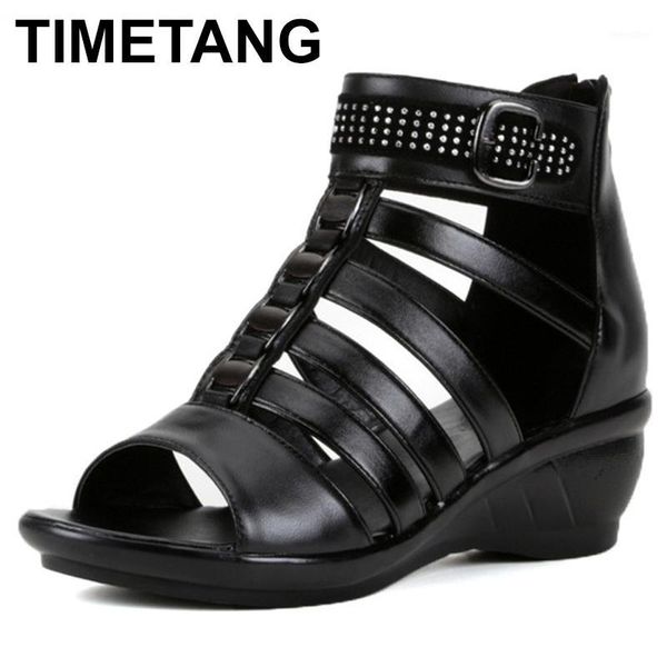 timetang plus size women's wedge sandal high heel sandals woman sandals for ladies womans summer shoes 2018 genuine leather1, Black
timetang plus size women's wedge sandal high heel sandals woman sandals for ladies womans summer shoes 2018 genuine leather1, Black