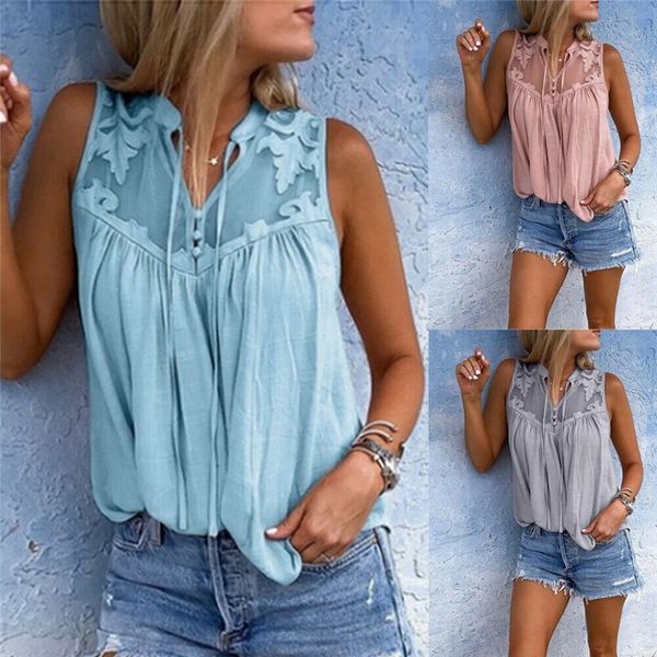 summer women's casual loose solid and ultrathin lace v-neck suspenders ladies sleeveless short tank t-shirts, White
summer women's casual loose solid and ultrathin lace v-neck suspenders ladies sleeveless short tank t-shirts, White