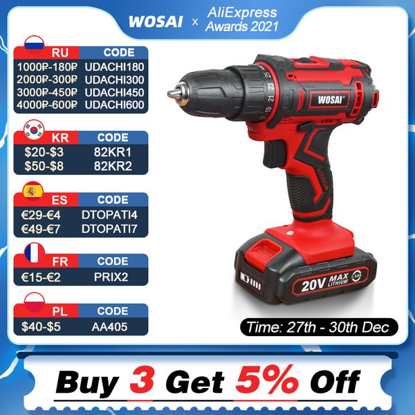 wosai new 20v cordless drill electric screwdriver mini wireless power driver dc lithium-ion battery 3/8-inch 2 speed power tools
wosai new 20v cordless drill electric screwdriver mini wireless power driver dc lithium-ion battery 3/8-inch 2 speed power tools